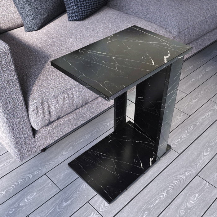 Hanah Home Pasific C Mesa Auxiliar Blanco y Negro 30x61x43 cm